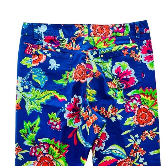 Island Republic Floral Blue Printed Stretch Jeans Size 14 NEW Bright Beach - Picture 6 of 7